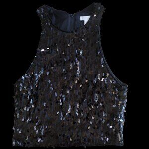 💜 H&M Black Sequin Crop Top